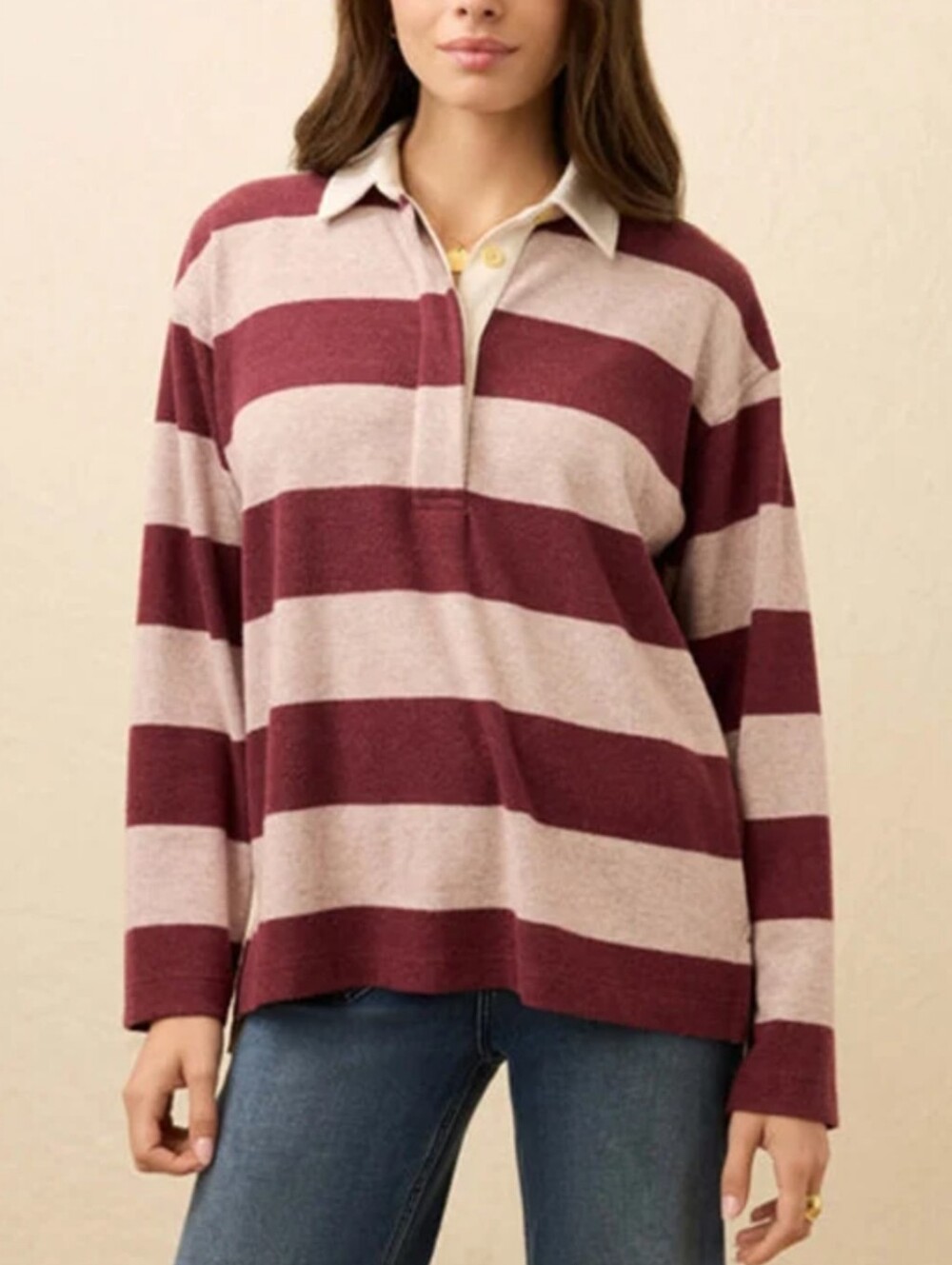 Faherty Womens Legend Sweater Rugby Popover Size Small